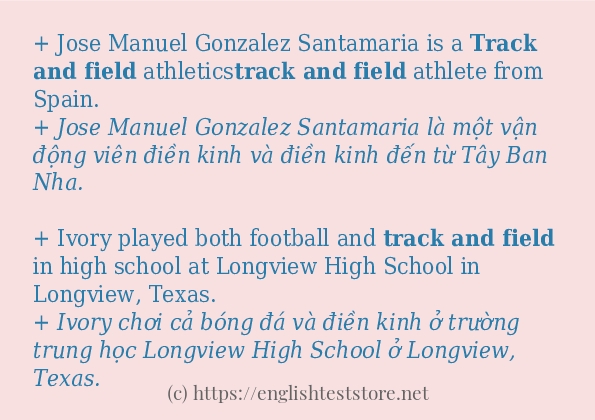 Các cách dùng từ Track and field