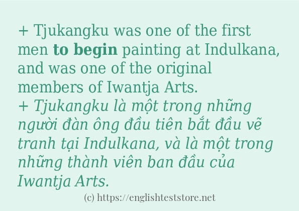 Các câu ví dụ và cách sử dụng từ to begin