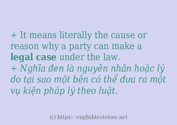 legal case ví dụ cách dùng trong câu