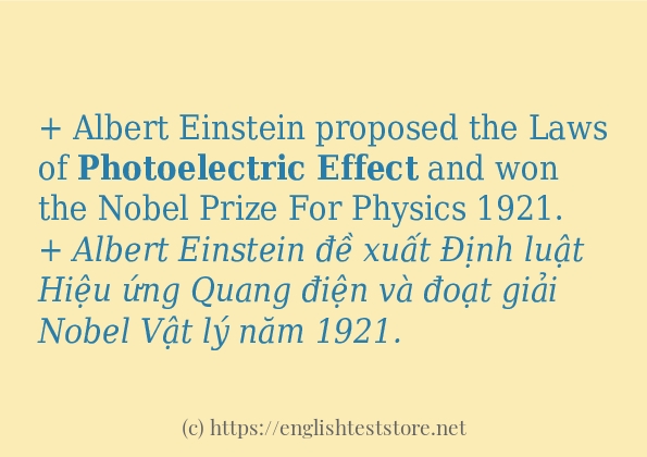 photoelectric effect ví dụ và cách sử dụng trong câu