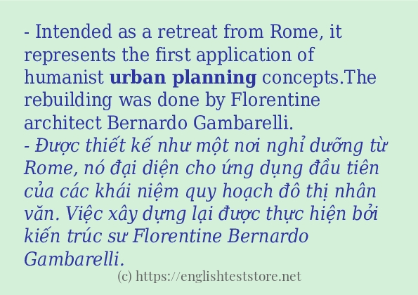 urban planning cách dùng trong câu và ví dụ