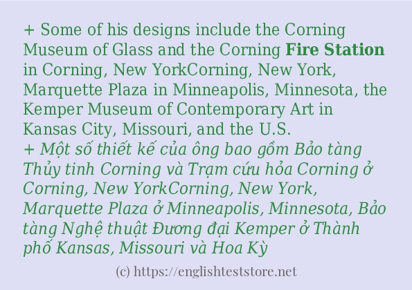 Các câu ví dụ và cách dùng từ Fire station