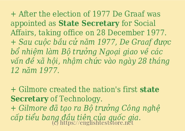 State secretary cách sử dụng và câu ví dụ