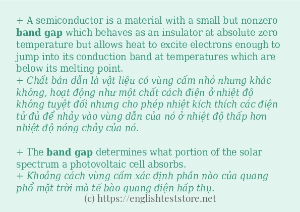 band gap câu ví dụ và cách sử dụng