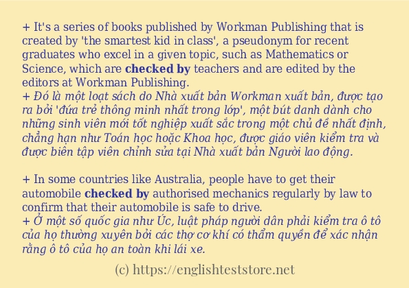 checked by sử dụng như thế nào và câu ví dụ