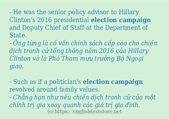 election campaign ví dụ cách dùng trong câu