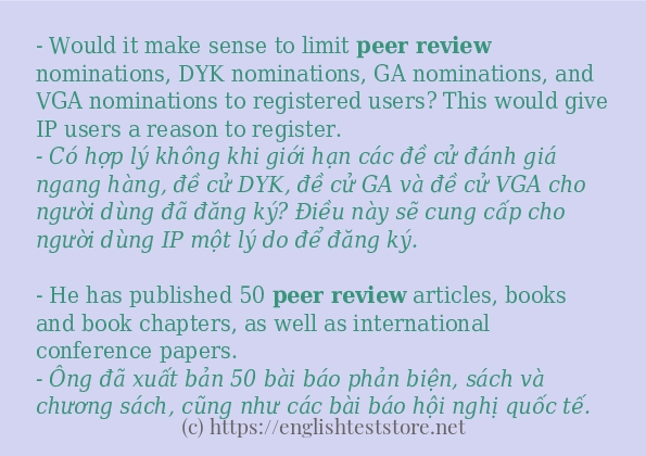 peer review cách sử dụng và câu ví dụ