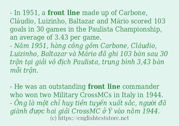 Các cách dùng từ Front line