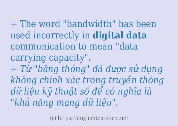 Các câu ví dụ và cách sử dụng từ Digital data