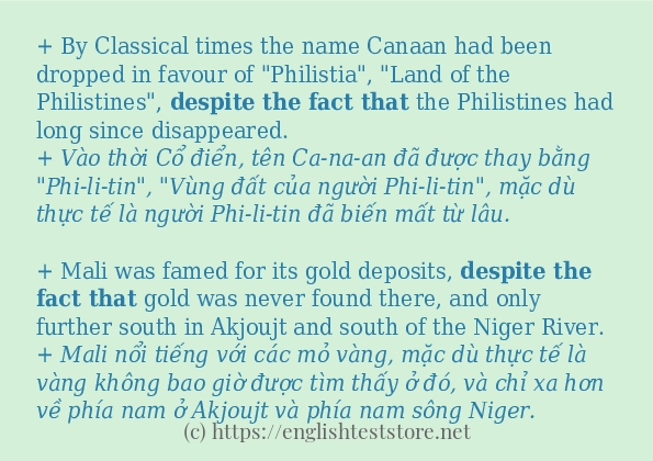 Cách dùng và câu ví dụ của từ despite the fact that