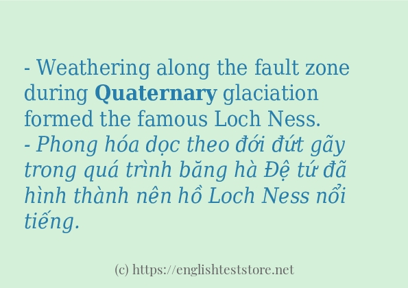 Cách dùng và câu ví dụ của từ quaternary