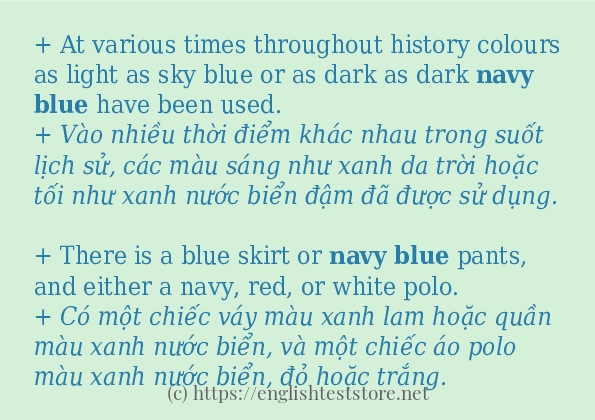 Câu ví dụ của từ Navy blue