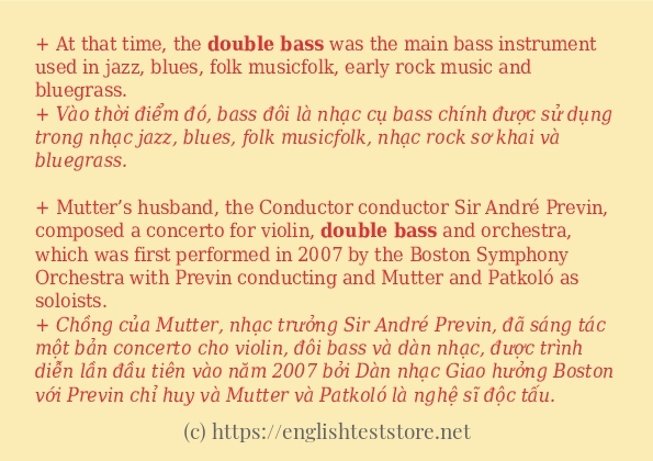 Double bass cách dùng và câu ví dụ