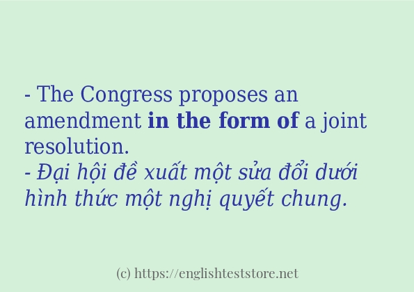 in the form of dùng như thế nào?