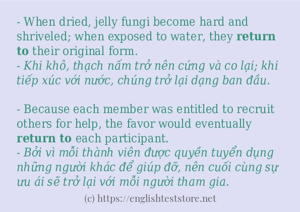 Các cách dùng từ return to