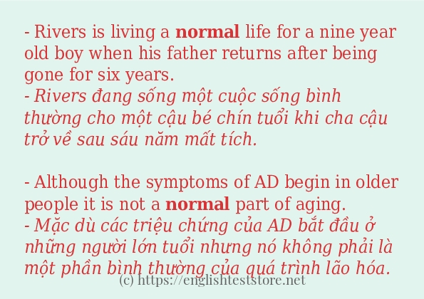 Các câu ví dụ và cách dùng từ normal