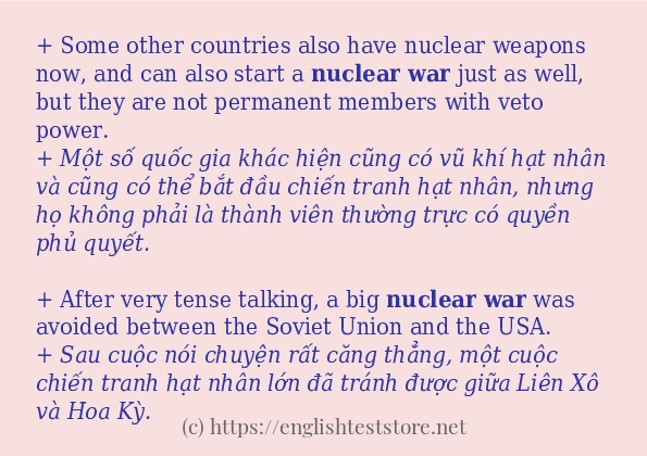 Cách dùng từ Nuclear war