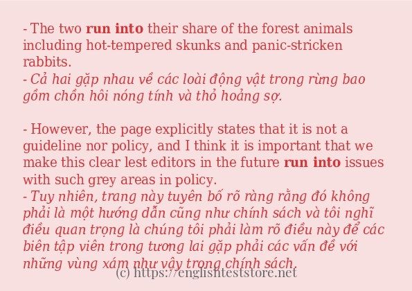 Cách sử dụng và câu ví dụ của từ Run into