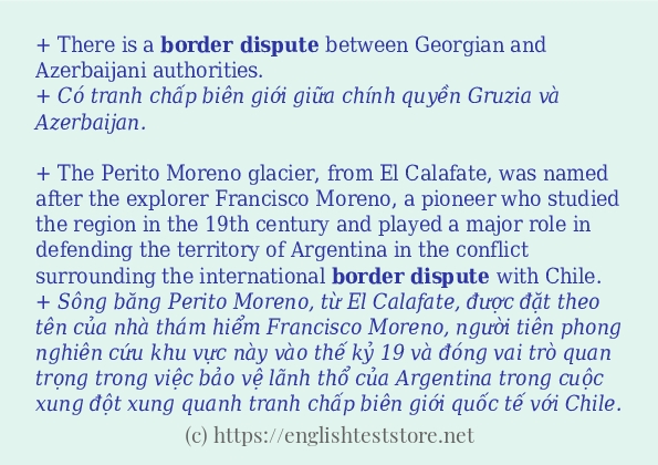 border dispute cách dùng và ví dụ trong câu