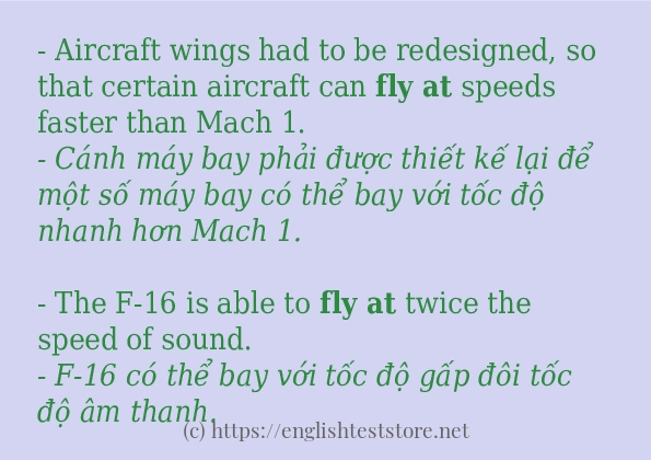 fly at ví dụ và cách sử dụng trong câu