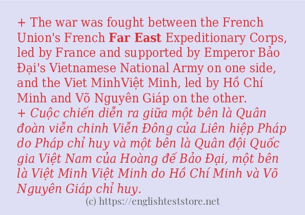 Cách dùng và câu ví dụ của từ far east