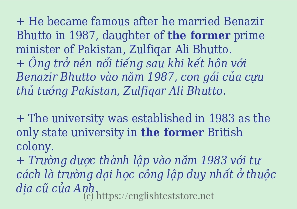 Cách dùng và câu ví dụ của từ the former