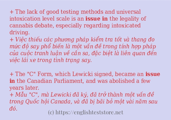 Cách sử dụng và câu ví dụ của từ issue in