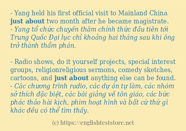 just about sử dụng như thế nào và câu ví dụ