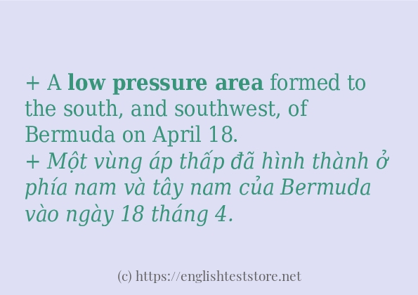 low pressure area các ví dụ và câu điển hình