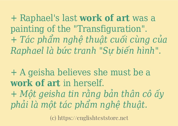 Các cách dùng từ Work of art