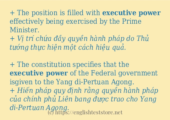 Các cách dùng từ executive power