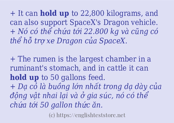 Các cách dùng từ hold up