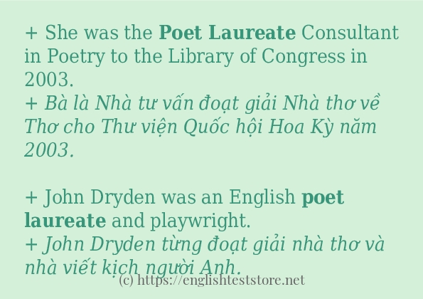 Cách dùng và câu ví dụ của từ poet laureate