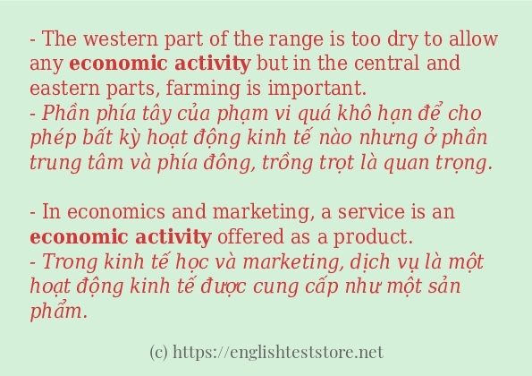 economic activity cách dùng và ví dụ trong câu