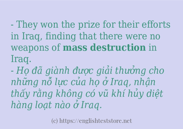 Các cách dùng từ mass destruction