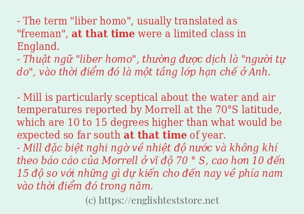 Các câu ví dụ của từ at that time