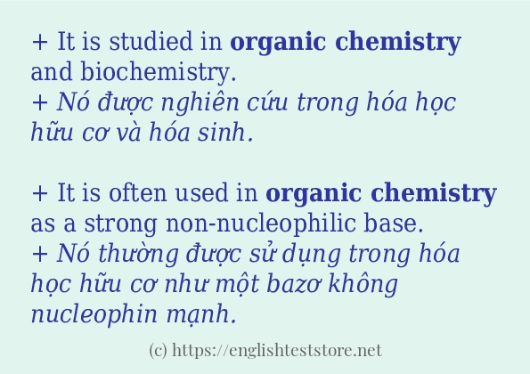 Các câu ví dụ và cách sử dụng từ Organic chemistry
