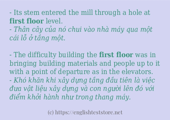 Cách sử dụng và câu ví dụ của từ First floor