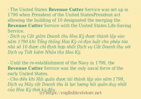 Câu ví dụ của từ revenue cutter