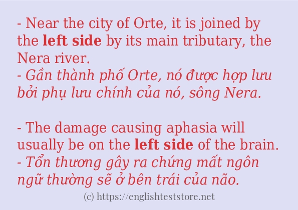 left side câu ví dụ về cách dùng