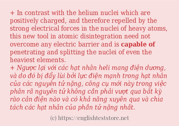Các cách dùng từ capable of