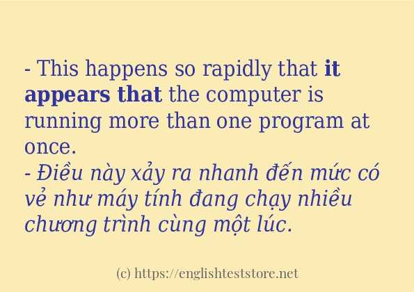 Cách dùng từ it appears that