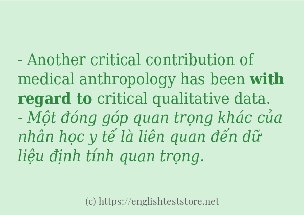 Cách dùng từ with regard to