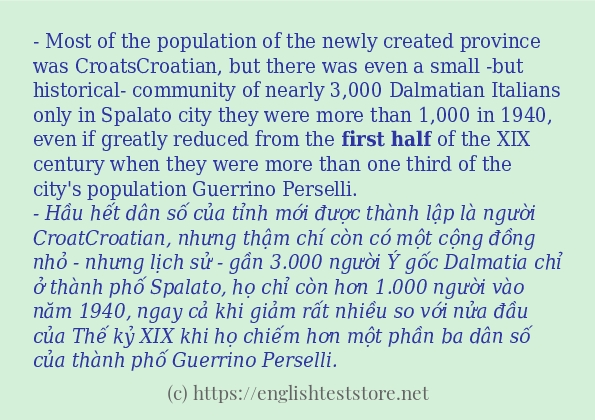 Cách sử dụng và câu ví dụ của từ first half