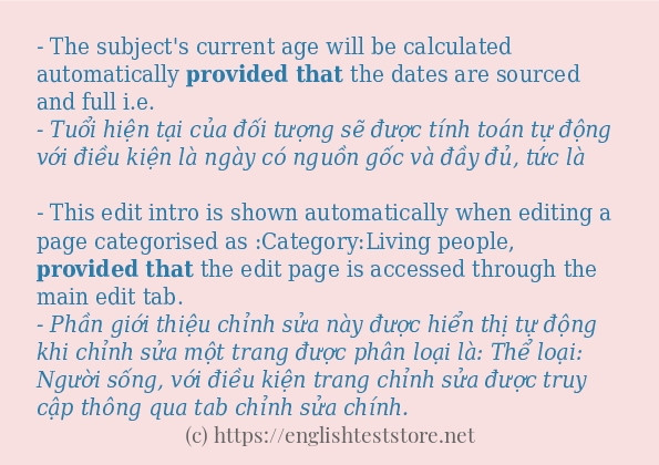 Provided that ví dụ và cách sử dụng trong câu