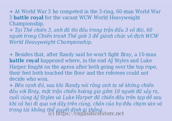 battle royal cách dùng và câu ví dụ