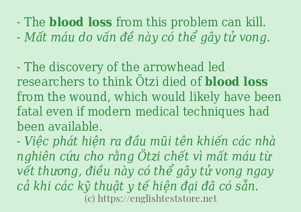 blood loss sử dụng thực tế trong câu