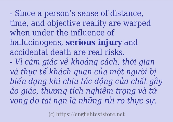 serious injury dùng như thế nào?