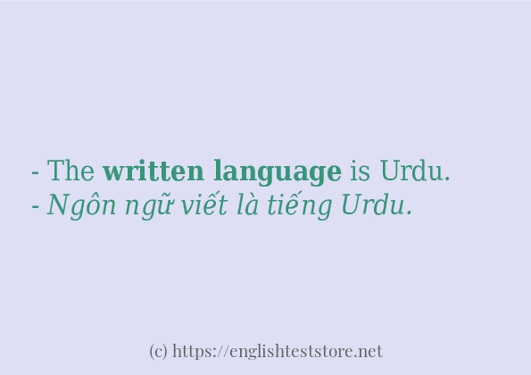 written language sử dụng như thế nào và câu ví dụ